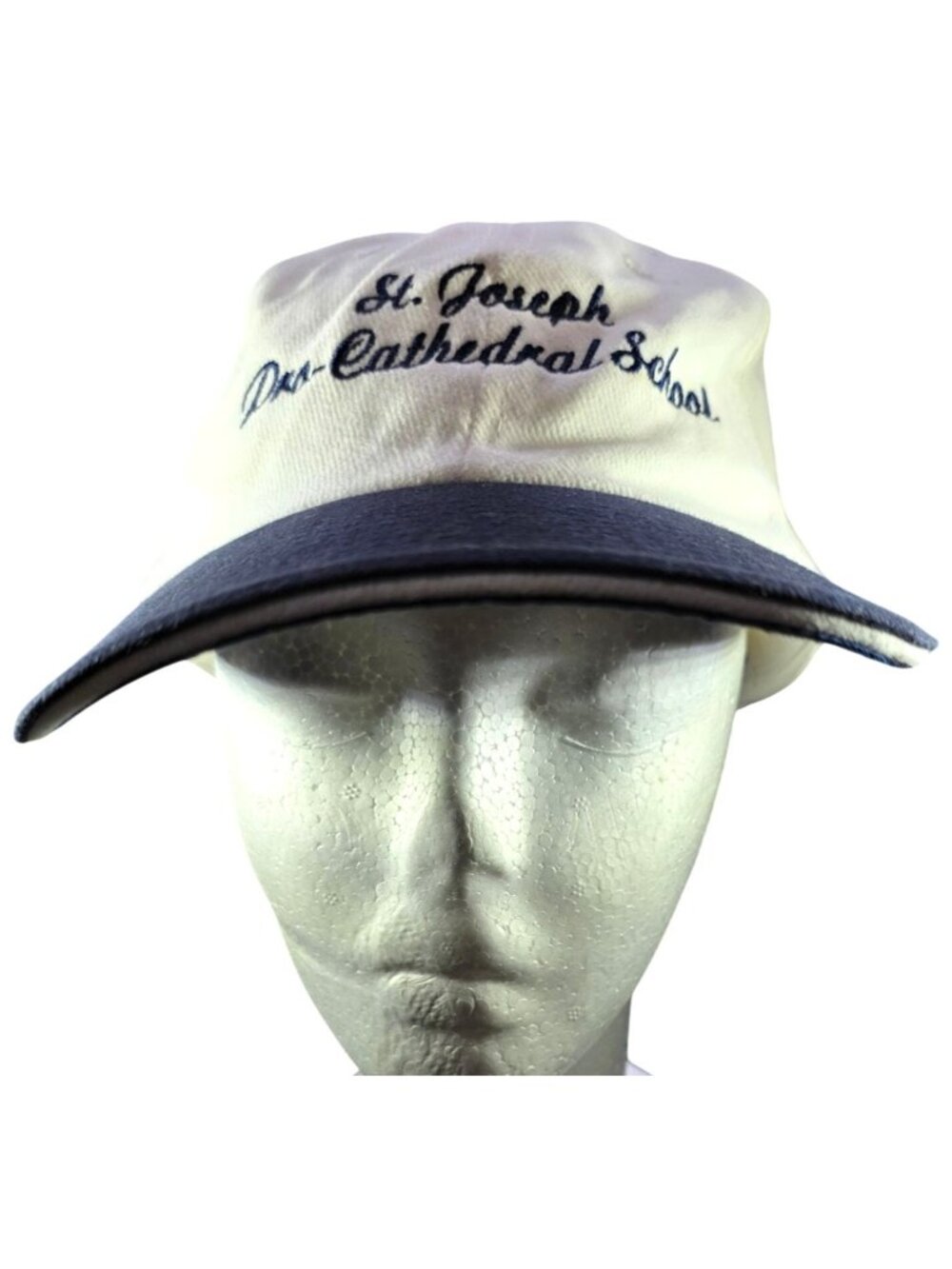 Adjustable Embroidered Cap Navy White St. Joseph Pro Cathedral School Hat